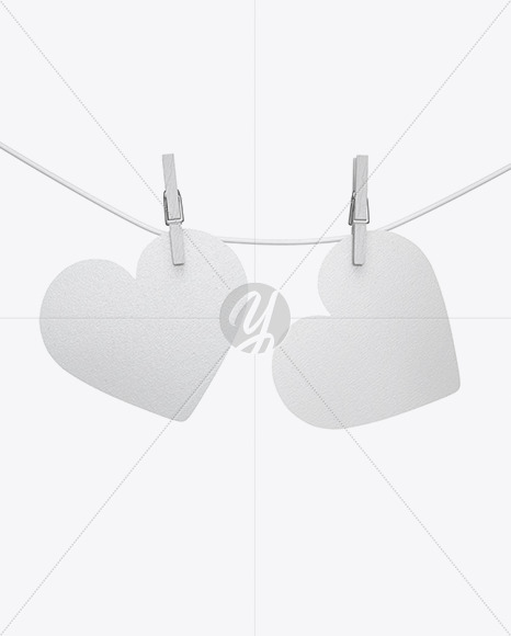 Textured Heart Shaped Cards w  Pins Mockup PSD #3