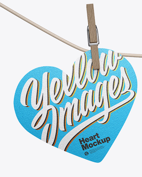 Textured Heart Shaped Cards w  Pins Mockup PSD #2