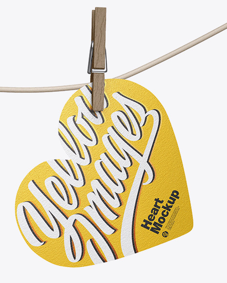 Textured Heart Shaped Cards w  Pins Mockup PSD #1