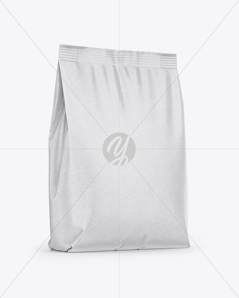 Download Kraft Stand Up Bag Mockup Half Side View In Bag Sack Mockups On Yellow Images Object Mockups