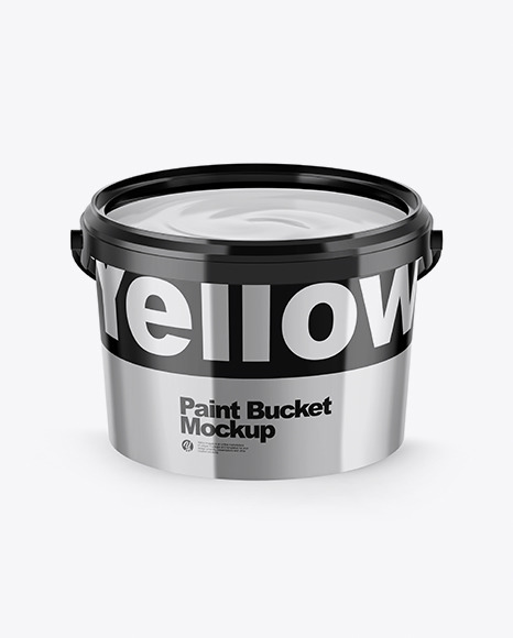 Download Opened Metallic Paint Bucket Mockup In Bucket Pail Mockups On Yellow Images Object Mockups PSD Mockup Templates