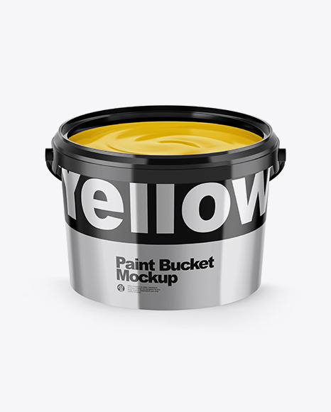 Download Opened Metallic Paint Bucket Mockup In Bucket Pail Mockups On Yellow Images Object Mockups PSD Mockup Templates