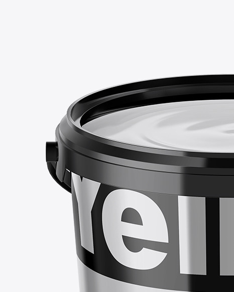 Opened Metallic Paint Bucket Mockup PSD #4