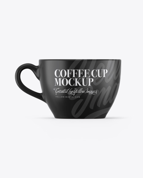 Matte Coffee Cup Mockup In Cup Bowl Mockups On Yellow Images Object Mockups