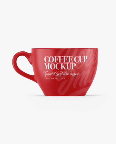 Download Matte Coffee Cup Mockup In Cup Bowl Mockups On Yellow Images Object Mockups PSD Mockup Templates