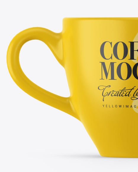 Download Matte Coffee Cup Mockup In Cup Bowl Mockups On Yellow Images Object Mockups PSD Mockup Templates