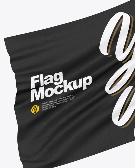 Matte Flag W Metallic Pole Mockup In Outdoor Advertising Mockups On Yellow Images Object Mockups