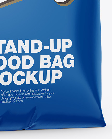 Glossy Stand Up Bag Mockup   Half Side View PSD #1