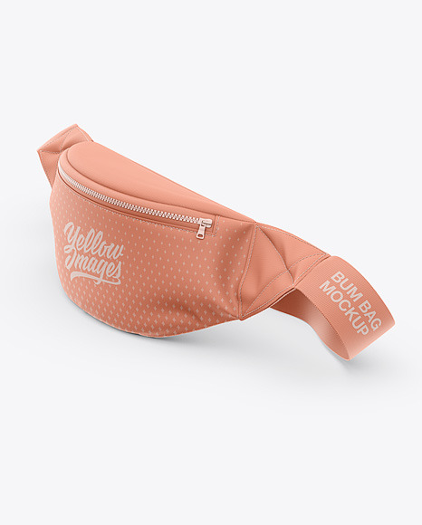 Download Bum Bag Mockup Front Half Side High Angle View Fanny Pack In Apparel Mockups On Yellow Images Object Mockups