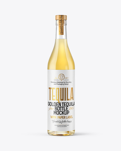 Download Golden Tequila Bottle Mockup In Bottle Mockups On Yellow Images Object Mockups PSD Mockup Templates