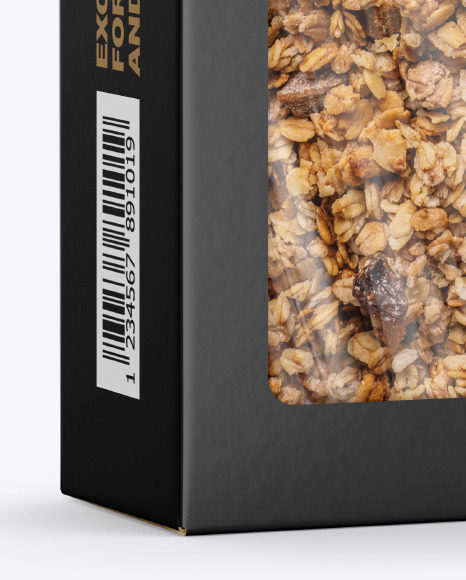 Paper Box with Muesli Mockup PSD #5