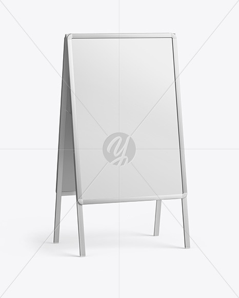 Glossy Metallic Stand Mockup In Outdoor Advertising Mockups On Yellow Images Object Mockups