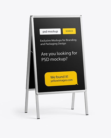 Download Glossy Metallic Stand Mockup In Outdoor Advertising Mockups On Yellow Images Object Mockups Yellowimages Mockups