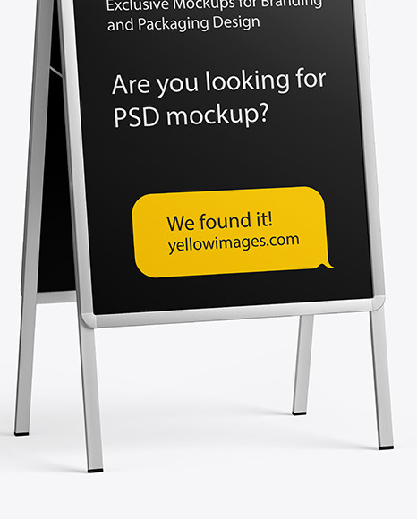 Download Glossy Metallic Stand Mockup In Outdoor Advertising Mockups On Yellow Images Object Mockups