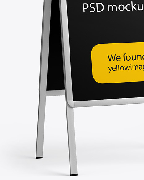 Download Glossy Metallic Stand Mockup In Outdoor Advertising Mockups On Yellow Images Object Mockups PSD Mockup Templates