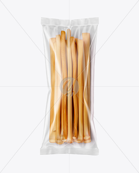 Plastic Bag With String Cheese Sticks Mockup