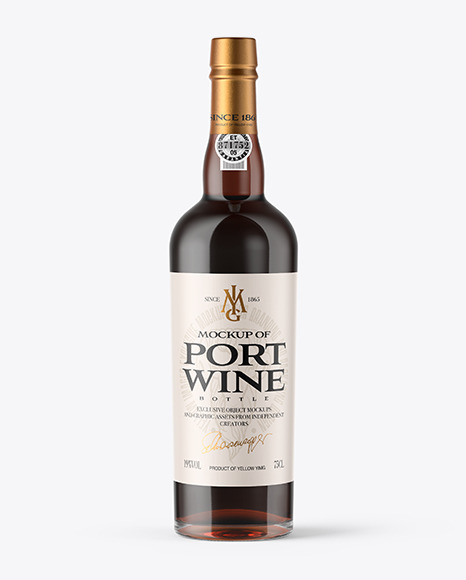 Clear Glass Port Wine Bottle Mockup In Bottle Mockups On Yellow Images Object Mockups