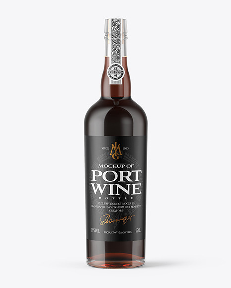 Clear Glass Port Wine Bottle Mockup In Bottle Mockups On Yellow Images Object Mockups