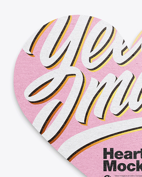 Kraft Heart Shaped Card Mockup PSD #1