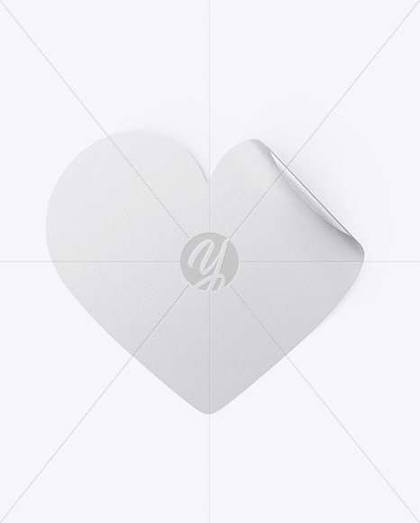 Textured Heart Shaped Sticker Mockup PSD #3