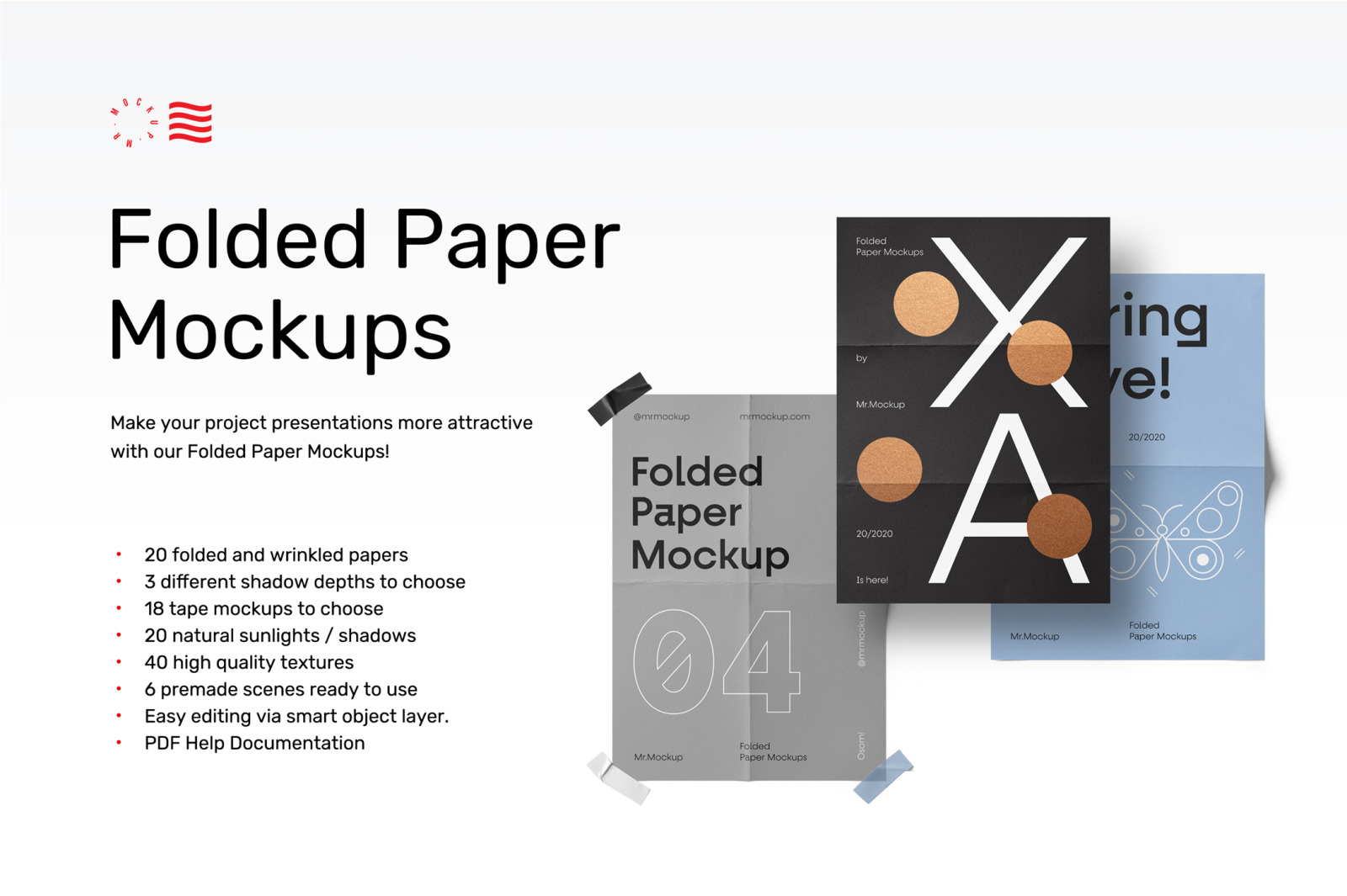 A4 Paper Folded Poster PSD Mockup Pack on Yellow Images Creative Store