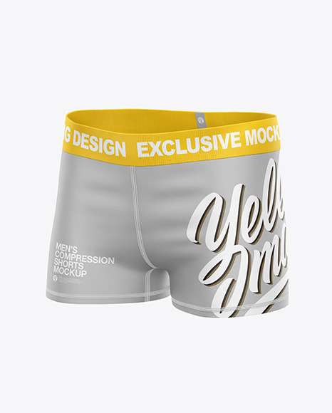 Download Men S Compression Shorts Mockup In Apparel Mockups On Yellow Images Object Mockups