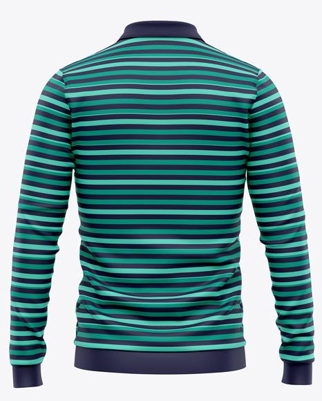 Download Men's Long Sleeve Polo Shirt - Back View in Apparel ...