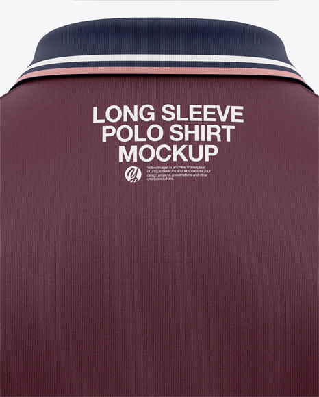 Download Men's Long Sleeve Polo Shirt - Back View in Apparel ...