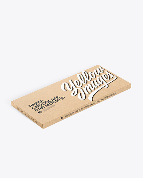 Download Kraft Matte Chocolate Bar Psd Mockup Halfside View Yellow Images