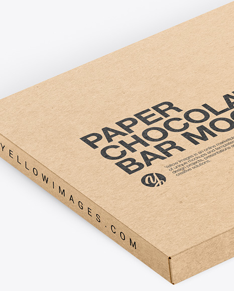 Download Kraft Paper Chocolate Bar Mockup In Box Mockups On Yellow Images Object Mockups PSD Mockup Templates