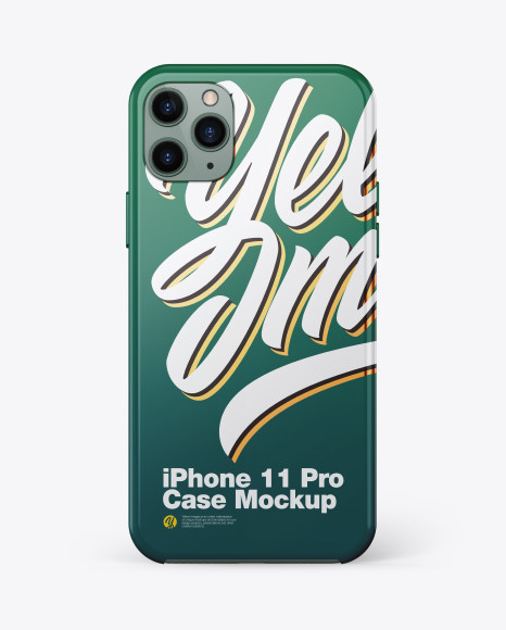 Download IPhone 11 Pro Glossy Case Mockup in Device Mockups on Yellow Images Object Mockups