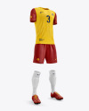 Men’s Full Soccer Kit with Crew Neck Jersey mockup (Hero Shot)