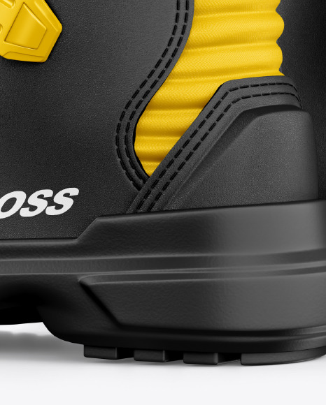 Download Motocross Boots Mockup In Apparel Mockups On Yellow Images Object Mockups