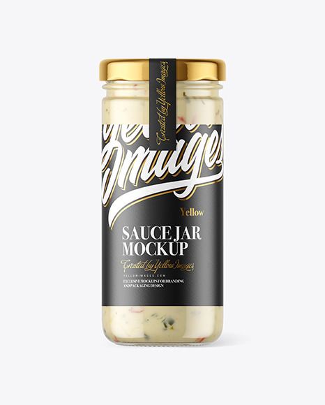 Download Clear Glass Jar With Garlic Sauce Mockup In Jar Mockups On Yellow Images Object Mockups PSD Mockup Templates