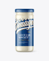 Clear Glass Jar with Horseradish Sauce Mockup