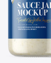 Clear Glass Jar with Horseradish Sauce Mockup