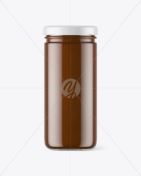 Download Clear Glass Jar With Chocolate Paste Mockup In Jar Mockups On Yellow Images Object Mockups