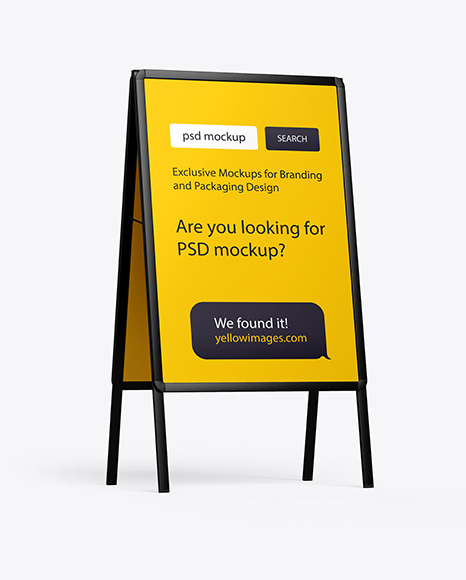 Download Glossy Metallic Stand Mockup In Outdoor Advertising Mockups On Yellow Images Object Mockups Yellowimages Mockups