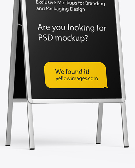 Download Glossy Metallic Stand Mockup In Outdoor Advertising Mockups On Yellow Images Object Mockups PSD Mockup Templates