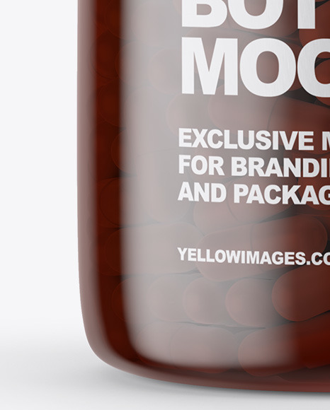 Amber Pills Bottle Mockup PSD #1