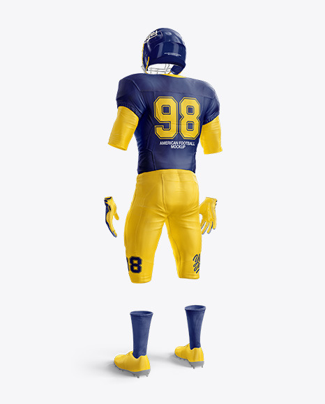 Download American Football Mockup Half Side View In Apparel Mockups On Yellow Images Object Mockups