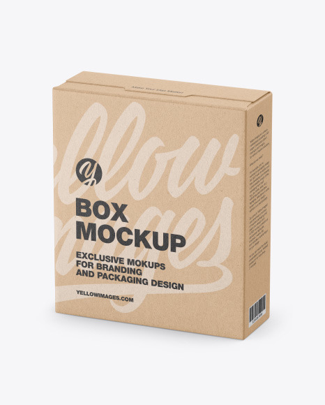 Download Kraft Box Mockup In Box Mockups On Yellow Images Object Mockups