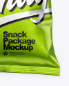 Metallic Snack Package Mockup - Half Side View