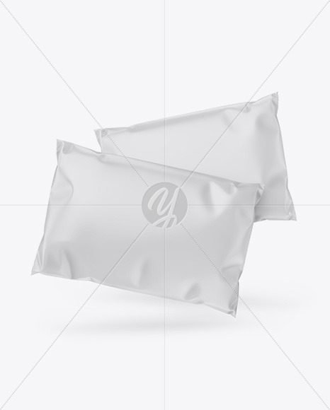 Download Two Matte Mailing Bags Mockup Front View In Bag Sack Mockups On Yellow Images Object Mockups