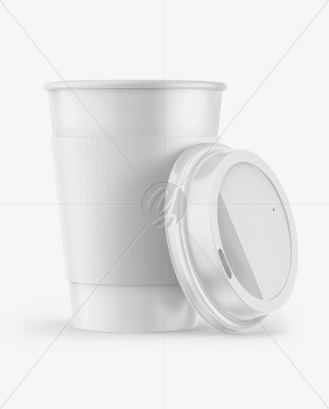 Matte Coffee Cup w/ Holder Mockup