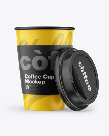 Download Matte Coffee Cup W Holder Mockup In Cup Bowl Mockups On Yellow Images Object Mockups PSD Mockup Templates