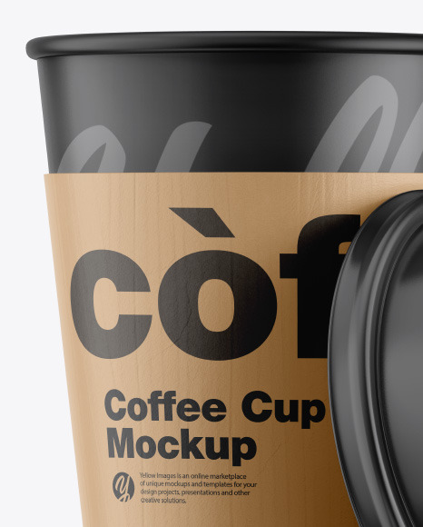 Download Matte Coffee Cup W Holder Mockup In Cup Bowl Mockups On Yellow Images Object Mockups PSD Mockup Templates