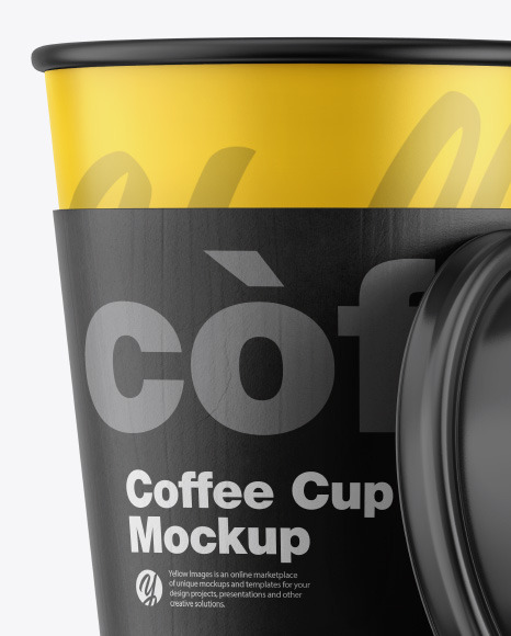 Download Matte Coffee Cup W Holder Mockup In Cup Bowl Mockups On Yellow Images Object Mockups PSD Mockup Templates