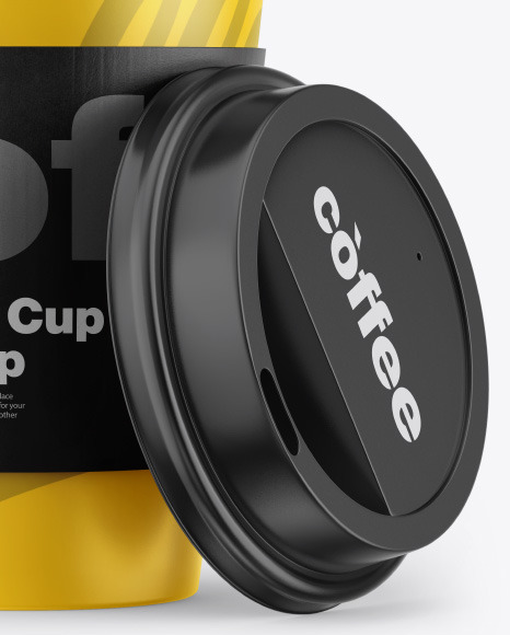 Download Matte Coffee Cup W Holder Mockup In Cup Bowl Mockups On Yellow Images Object Mockups PSD Mockup Templates