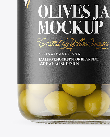 Clear Glass Jar with Olives Mockup PSD #7